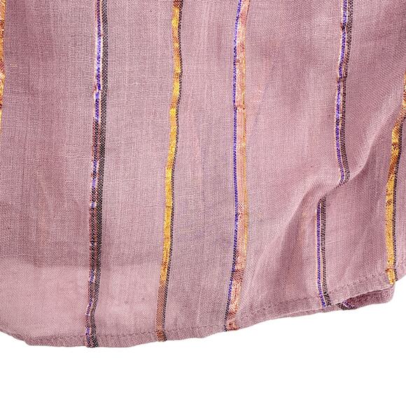 FARM RIO Pleated Yoke Blouse Light Pink S - Picture 11 of 12